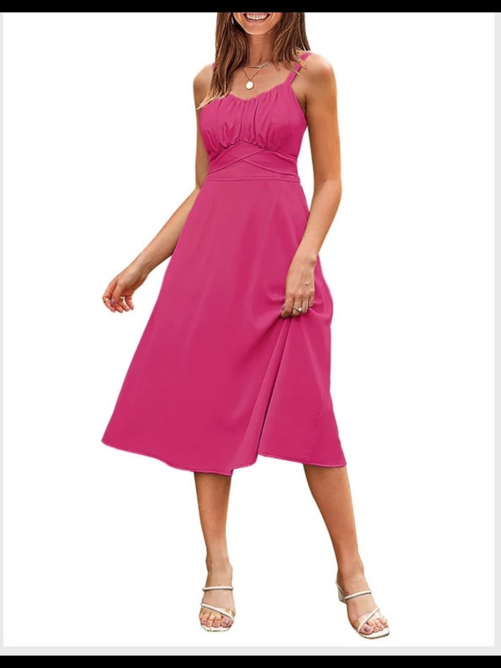 BACKLESS TIE BACK PARTY SPAGHETTI MIDI DRESS